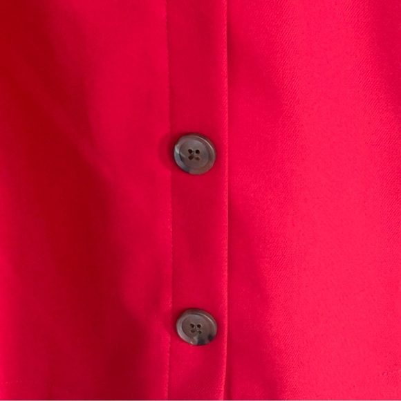 Ann Taylor LOFT Apple Red Sleeveless Button-Front V-Neck Dress Women’s Size 4 - Picture 4 of 7